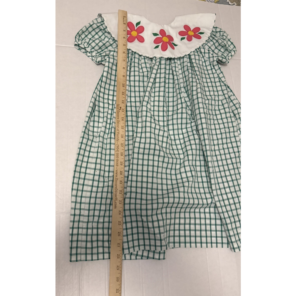 Vintage Ashton Connor Girls Size 6 Plaid Dress Smocking Easter Spring - Picture 2 of 5